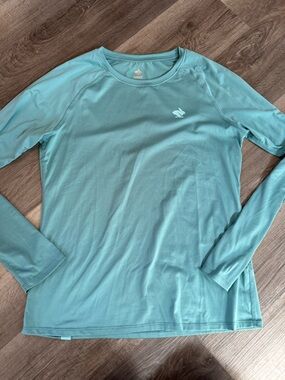 Rabbit EZ Tee Long Sleeve Shirt Large Blue Green